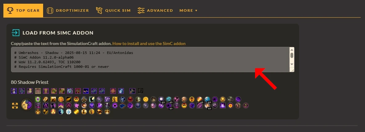 Simulationcraft: Import