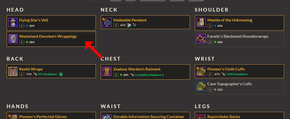 Simulationcraft: Selection