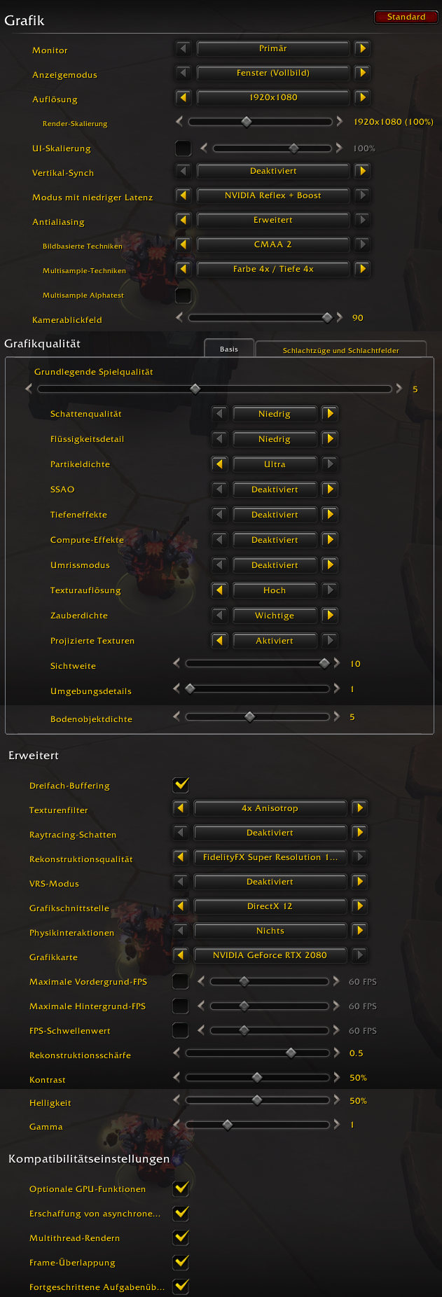 Grafikeinstellungen: Ingamescreenshot