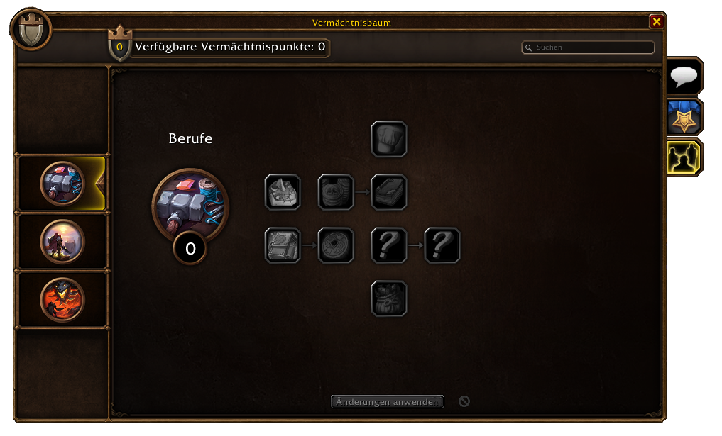 Der Vermächtnisbaum Berufe in der Forever-Beta