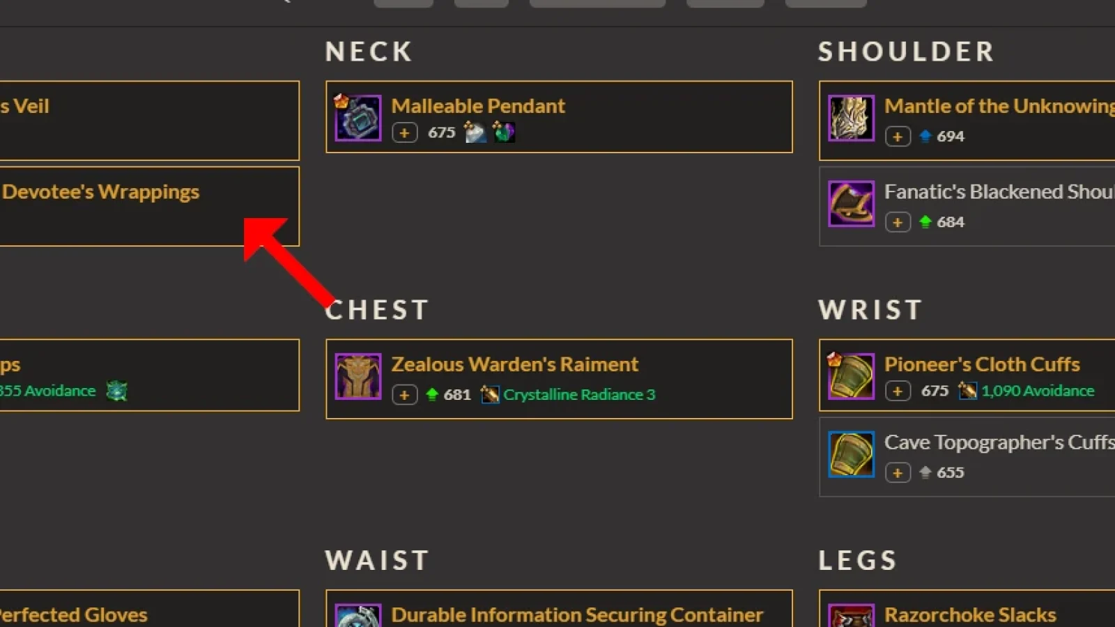 Simulationcraft: Selection